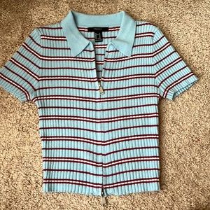 medium, worn 3 times, no problems, soft material, zipper works fine.